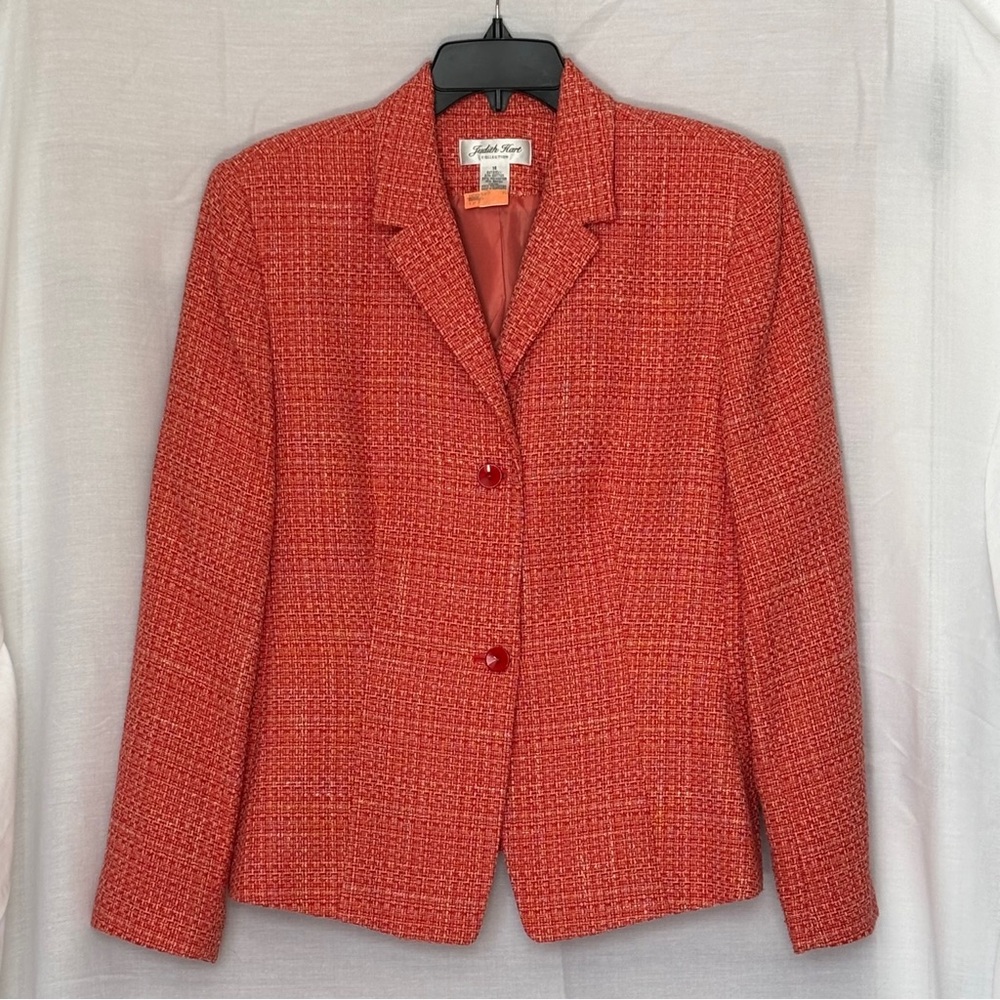 Judith Hart Collection Orange Tweed Blazer
